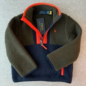New Toddler Boy Polo Ralph Lauren Fleece Quarter Zip Pullover